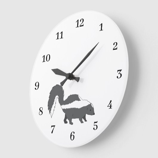 Cute Gray Baby Skunk Design Große Wanduhr (Winkel)