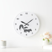 Cute Gray Baby Skunk Design Große Wanduhr (Zuhause)
