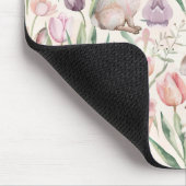 Cute Gray Bunny with Colorful Tulips Mousepad (Ecke)