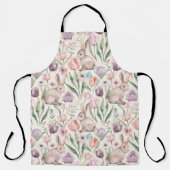 Cute Gray Bunny with Colorful Tulips Schürze (Vorderseite)