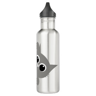 Cute Gray Peeking Cat Design Water Bottle Edelstahlflasche