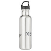 Cute Gray Peeking Cat Design Water Bottle Edelstahlflasche (Vorderseite)