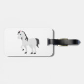 Cute Gray Pony Cartoon Whimsical Horse Gepäckanhänger (Rückseite horizontal)