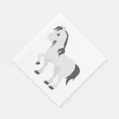 Cute Gray Pony Cartoon Whimsical Horse Serviette (Ecke)