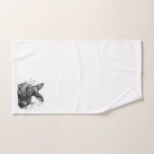 Cute Gray Rabbit Among the Grass Badhandtuch Set (Handtuch)