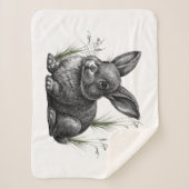 Cute Gray Rabbit Among the Grass Sherpadecke (Vorderseite)