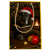 Cute Great Dane Cheese Tax Christmas gift bag  Mittlere Geschenktüte (Vorderseite)