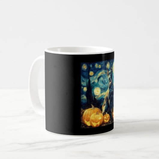 Cute Great Dane Dog Halloween Jack O Lantern Pumpk Kaffeetasse (Vorderseite Links)