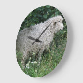 Cute Greedy Sheep Eating Wall Clock Große Wanduhr (Winkel)