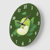 Cute green apple lover kitchen decor große wanduhr (Winkel)