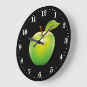Cute green apple lover kitchen decor große wanduhr (Winkel)