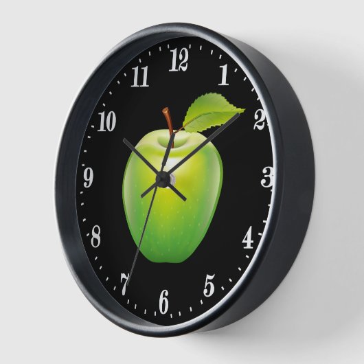 Cute green apple lover kitchen decor uhr (Winkel)