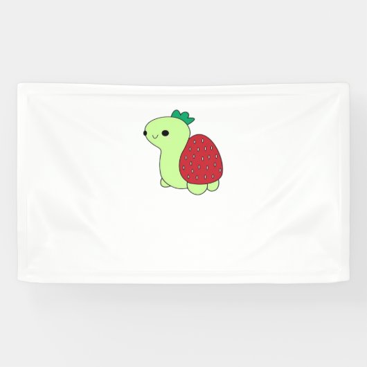 Cute green blushing strawberry turtle Classic T-Sh Banner (Horizontal)