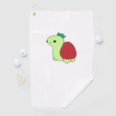 Cute green blushing strawberry turtle Classic T-Sh Golfhandtuch (Insitu)