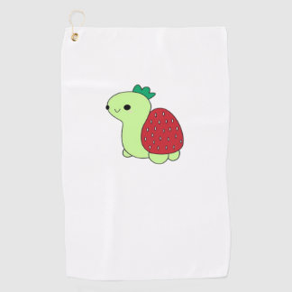 Cute green blushing strawberry turtle Classic T-Sh Golfhandtuch