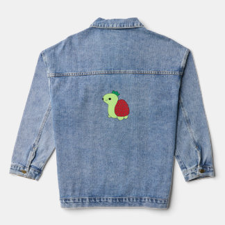 Cute green blushing strawberry turtle Classic T-Sh Jeansjacke