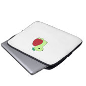 Cute green blushing strawberry turtle Classic T-Sh Laptopschutzhülle (Vorne Knopf)