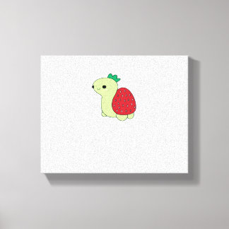 Cute green blushing strawberry turtle Classic T-Sh Leinwanddruck