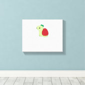 Cute green blushing strawberry turtle Classic T-Sh Leinwanddruck (Insitu (Holzboden))