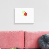 Cute green blushing strawberry turtle Classic T-Sh Leinwanddruck (Insitu (Wohnzimmer))