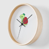 Cute green blushing strawberry turtle Classic T-Sh Uhr (Winkel)