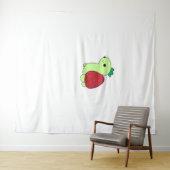 Cute green blushing strawberry turtle Classic T-Sh Wandteppich (Beispiel (Horizontal))
