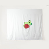 Cute green blushing strawberry turtle Classic T-Sh Wandteppich (Vorderseite (Horizontal))