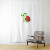 Cute green blushing strawberry turtle Classic T-Sh Wandteppich (Beispiel)