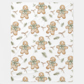 Cute Green Cream Gingerbread Cookies Christmas Fleecedecke (Vorderseite)