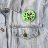 Cute Green Dinosaur 1st Birthday Button (Beispiel)