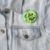 Cute Green Dinosaur 6th Birthday Button (Beispiel)