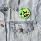 Cute Green Dinosaur 8th Birthday Button (Beispiel)