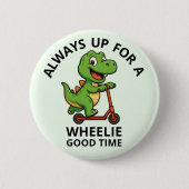 Cute Green Dinosaur Button (Vorderseite)
