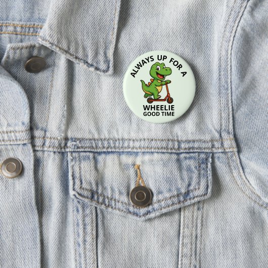 Cute Green Dinosaur Button (Beispiel)