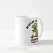Cute Green Dinosaur Kaffeetasse (VorderseiteRechts)