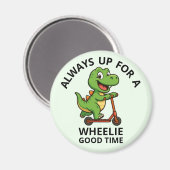 Cute Green Dinosaur Magnet (Vorderseite/Rückseite)