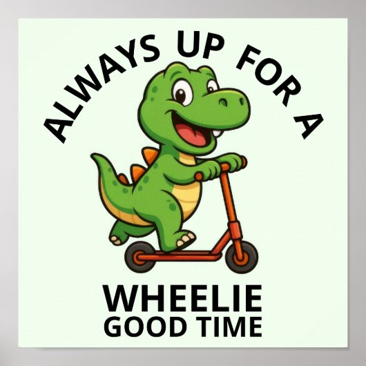 Cute Green Dinosaur Poster (Vorne)