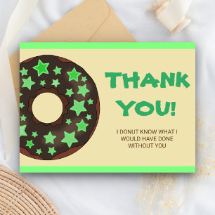 Cute Green Donut Thank You Postkarte