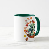 Cute Green Dragon “Autism Awesome Autumn” Design Tasse (VorderseiteRechts)