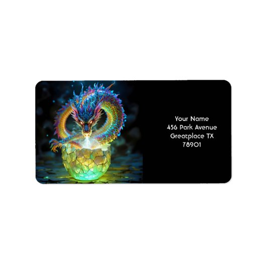 Cute Green Dragon Egg Adressaufkleber (Vorne)
