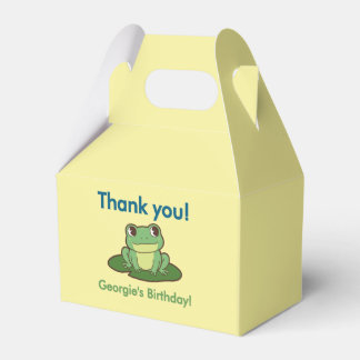 Cute Green Frog Birthday Party Favor Boxes Geschenkschachtel