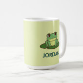 Cute Green Frog  Custom Mug Kaffeetasse (VorderseiteRechts)