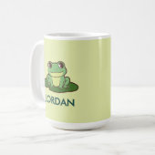 Cute Green Frog  Custom Mug Kaffeetasse (Vorderseite Links)