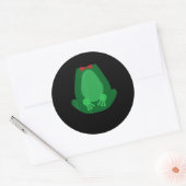 Cute Green Garden Frog Runder Aufkleber (Umschlag)