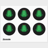 Cute Green Garden Frog Runder Aufkleber (Blatt)