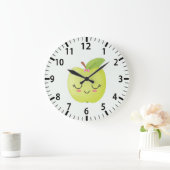 Cute Green Granny Smith Apple Fruit Kitchen Decor Große Wanduhr (Zuhause)