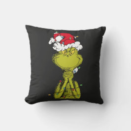 Cute Green  Grinch Christmas Creature Design Kissen
