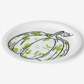 Cute Green Halloween Icons in Pumpkin Pappteller (Schrägansicht)