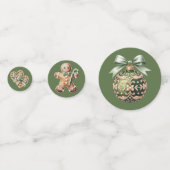 CUTE GREEN HOLIDAY CHRISTMAS PLAID THEME KONFETTI (Vorderseiten)