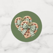 CUTE GREEN HOLIDAY CHRISTMAS PLAID THEME KONFETTI (Klein Vorderseite)